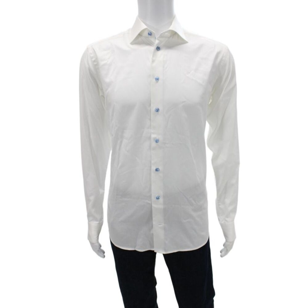 Eton Mens Spread Collar Dress Shirt White Size 15.5